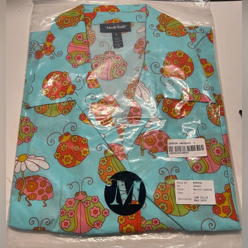 NWT MODCLOTH x MARISOL MURO FABULOUS FANTASIES WRAP TOP Sz. L - Picture 3 of 7